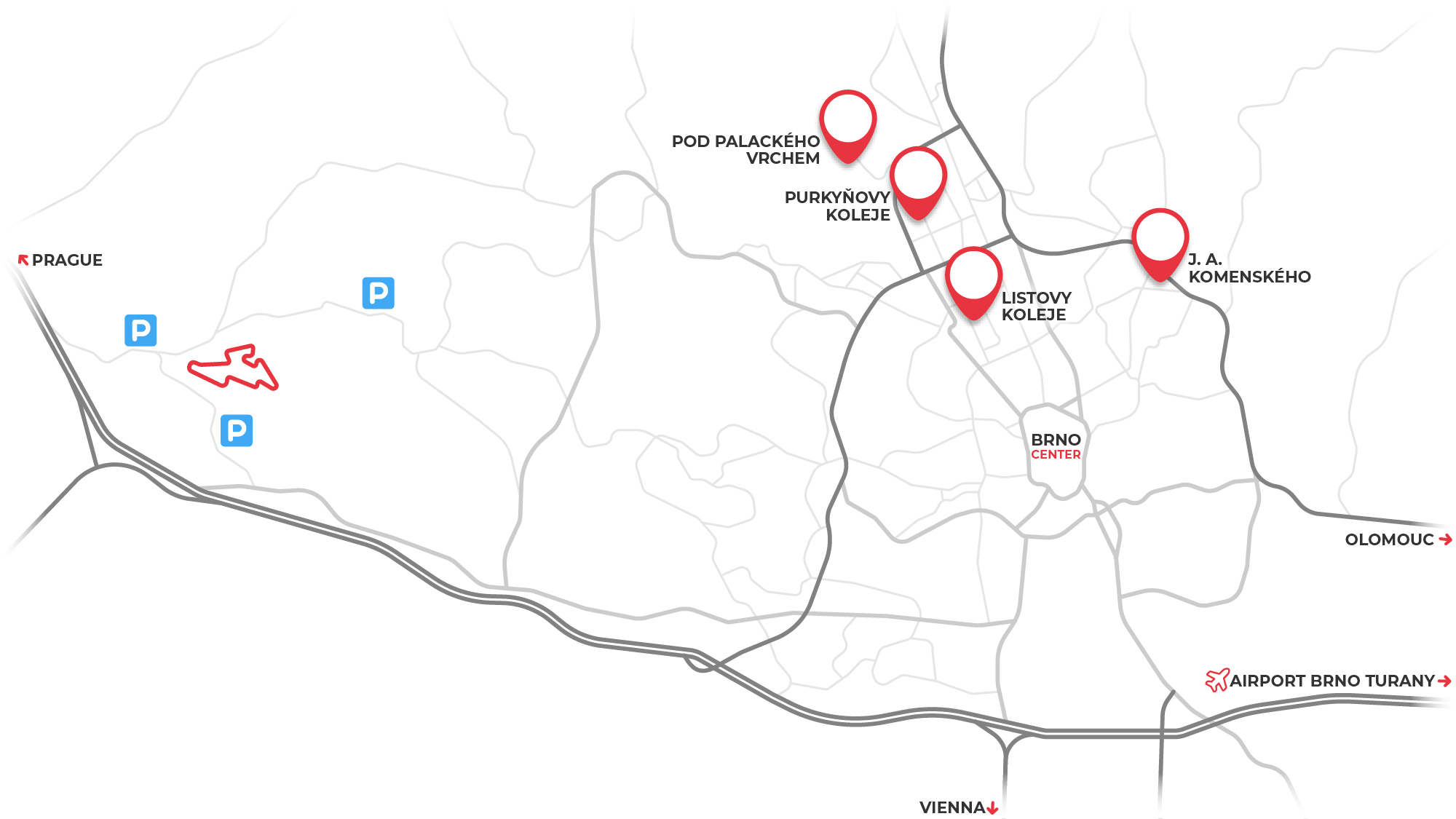 GProoms MAP | MotoGP Brno Czech | Hotel Brno, Accommodation | GProoms.eu